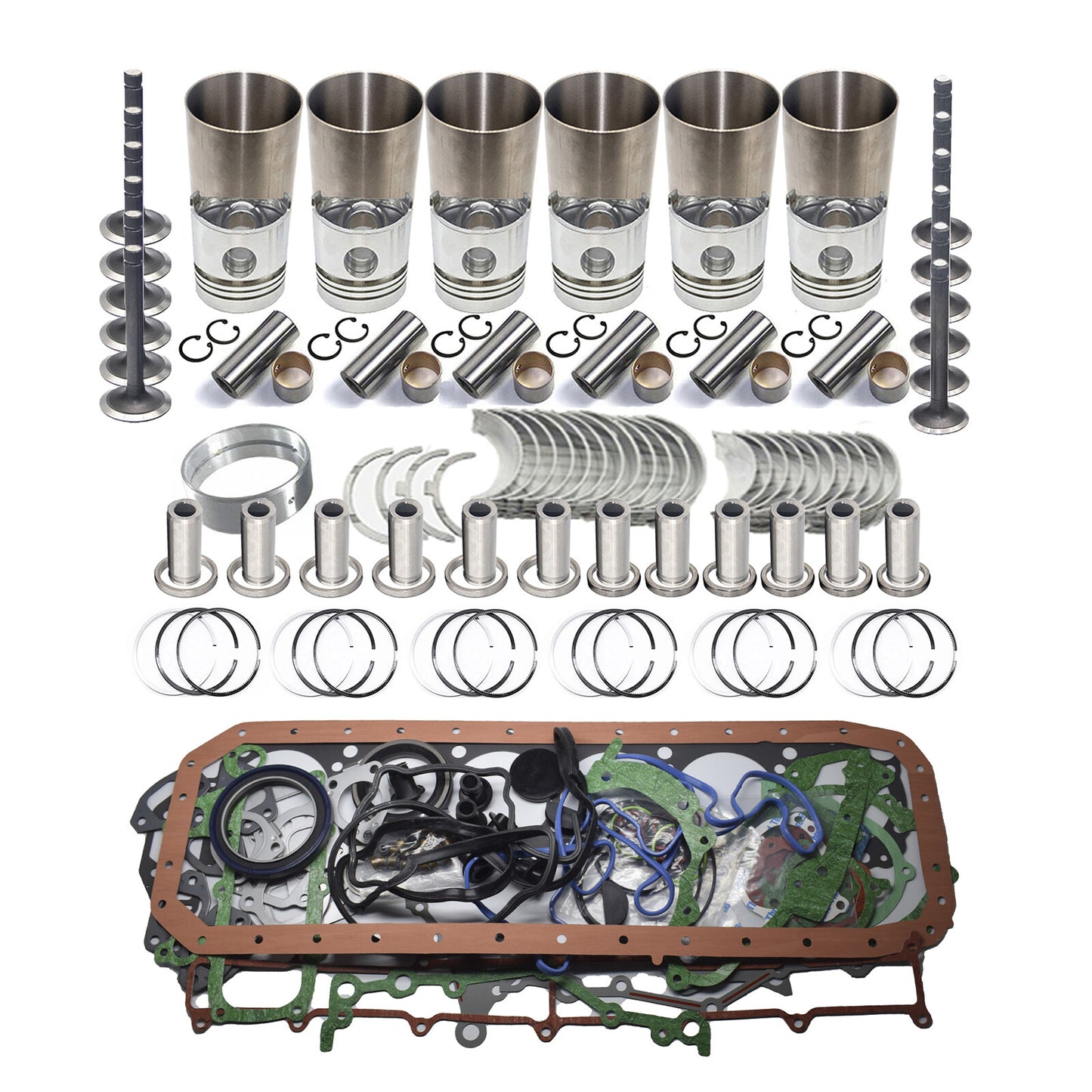 Engine Overhaul Rebuild Kit for Isuzu 6BG1 6BG1T Hitachi ZX200-1 SH200-2 W Valve