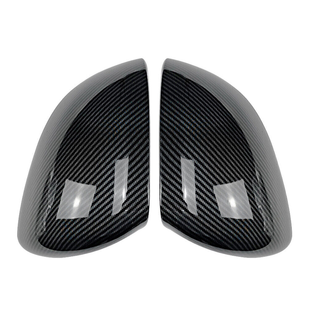 Pair Carbon Fiber Rear View Mirror Cover Trim for Mercedes-Benz C-Class W206 BLK