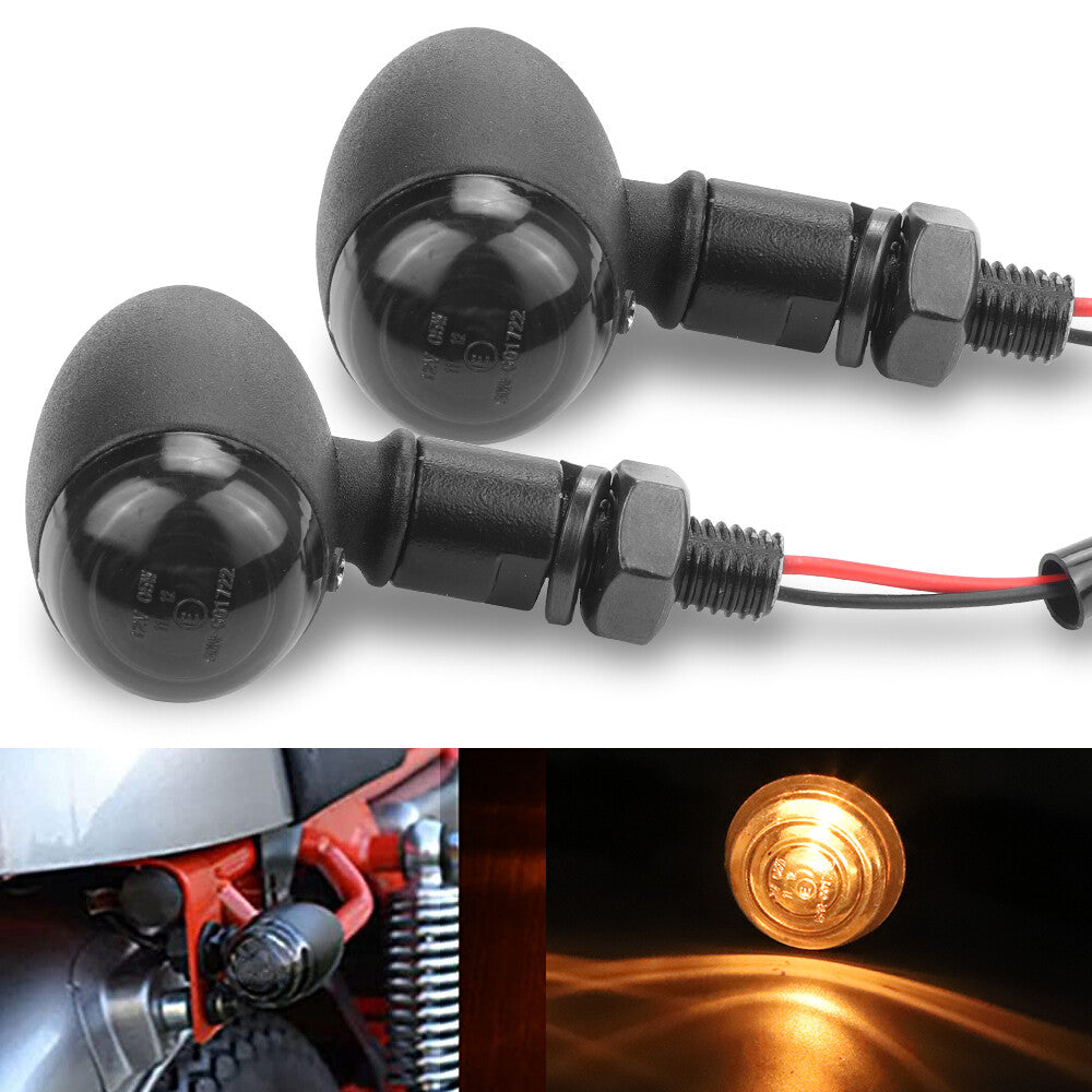 2X Bullet Motorcycle Turn Signal Indicator Amber Blinker Light Universal Smoke