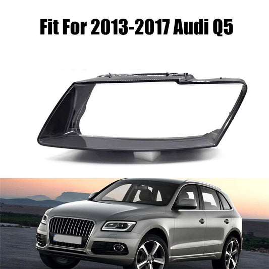 One-piece transparent lens protector for the left headlight of for Audi Q5 (2013-2017).