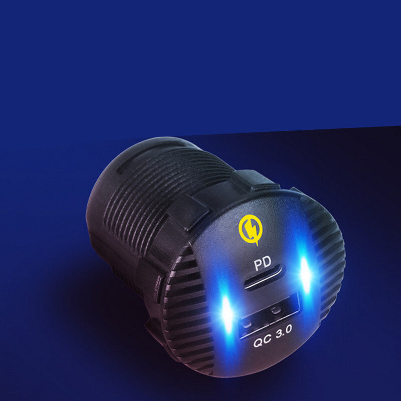 Dual Port Charger PD USB Power Adapter Charging Socket Outlet Car Accessories