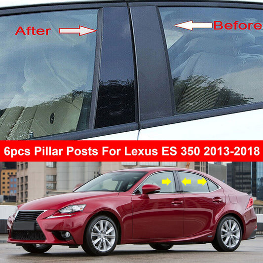 Piano Black Pillar Posts Door Window Molding Strip for Lexus for ES 350h 350 13-2018