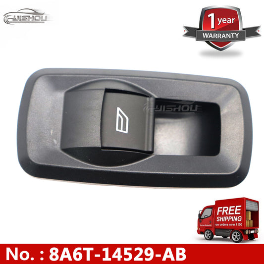 8A6T-14529-AB, right front door window control switch for Ford Fiesta, new.