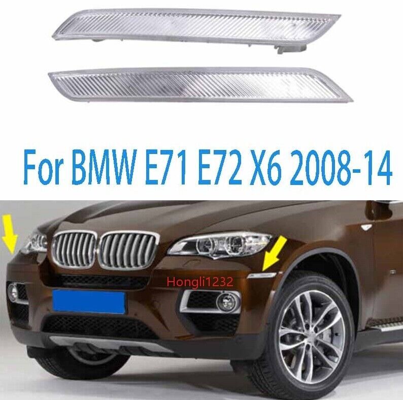 Fit For Auto for BMW E71 E72 X6 08-14 Front Bumper Side Marker White Reflector Trim