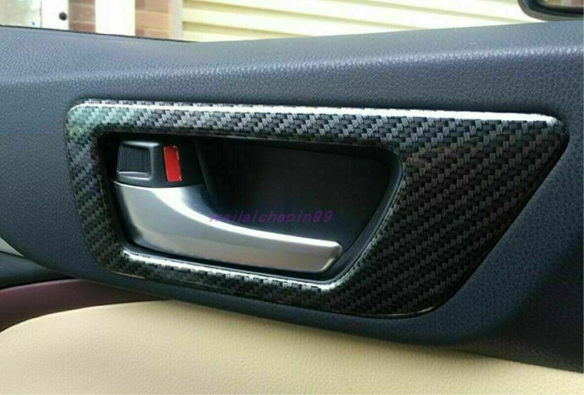 4X Carbon Fiber Inner Door Bowl Decor Frame Trim for Toyota Highlander 2014-2019