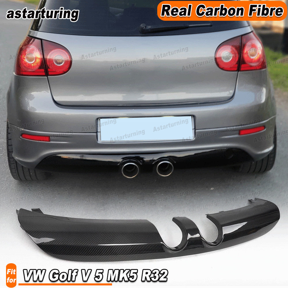 REAL Carbon Rear Bumper Bar Diffuser Tail Lip for VW for Golf V 5 MK5 R32 2005-2007