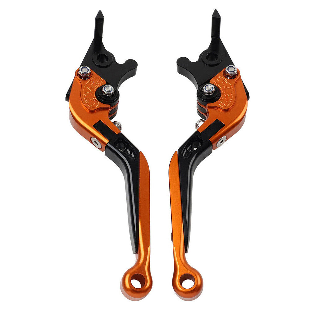 CNC Folding Extendable Brake Clutch Levers for Kawasaki Z1000 ZX9R ZX6R Orange