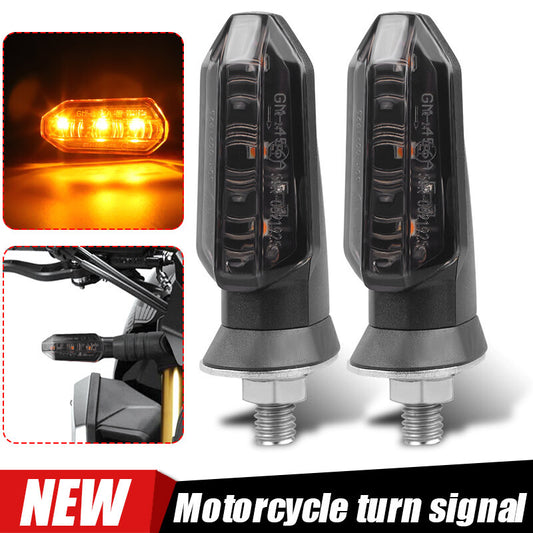 2X 12V Smoke Amber Motorcycle LED Turn Signals Indicator Blinker Light Universal