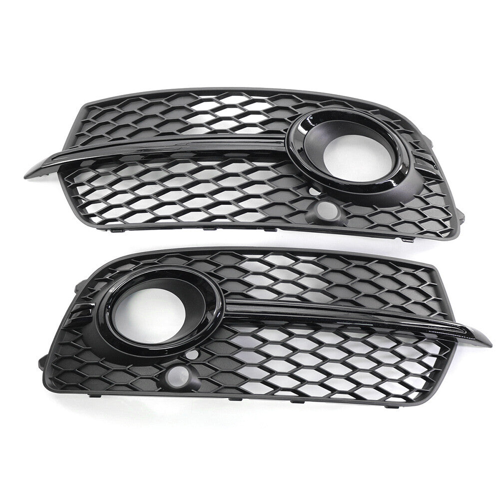 Pair Front Bumper Fog Light Grill Grille Cover for Audi Q5 2013-17 Black
