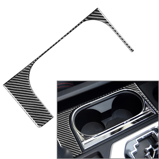 RHD Carbon Fiber Center Console Water Cup Holder Cover Fit for Toyota Tundra 2014-21