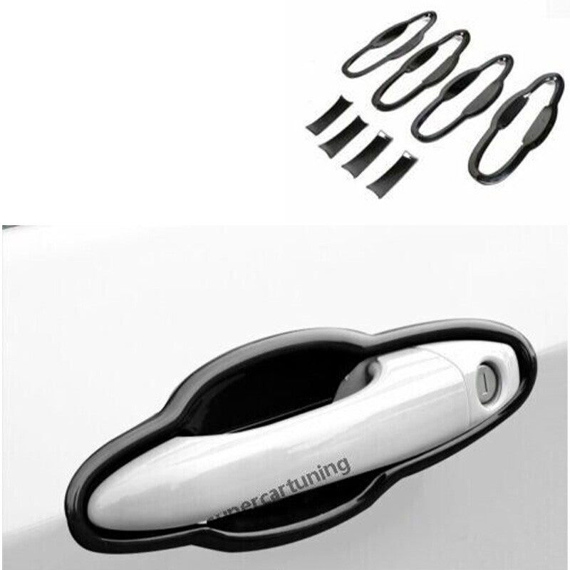 Fit for Jeep Compass 2017-2020 Black Titanium Outside Door Bowl Cover Trim 8PCS