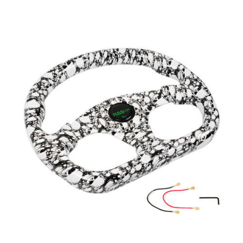14¡± Universal D Shape Flat Drift Racing Steering Wheel with 6 Holes Horn Button