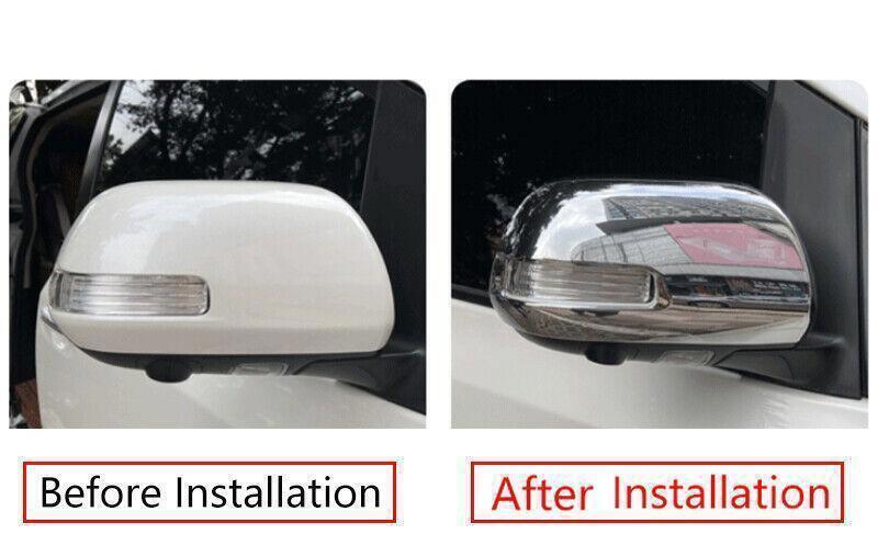 2P Chrome Side Rear View Mirror Moulding Cover Trim for Toyota for Sienna 2011-2020