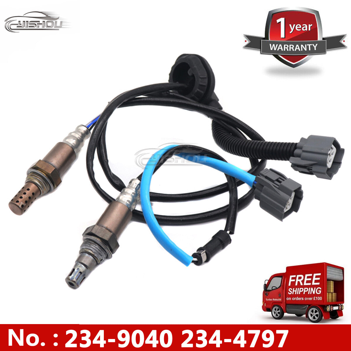 Two upstream and downstream oxygen sensors, 36531-RAA-A02 and 36532-RAA-A01, are suitable for Honda Accord.