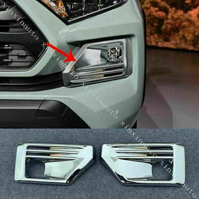 for Toyota RAV4 2019-2022 ABS Chrome Front Fog Light Lamp Moulding Trim Cover 2X