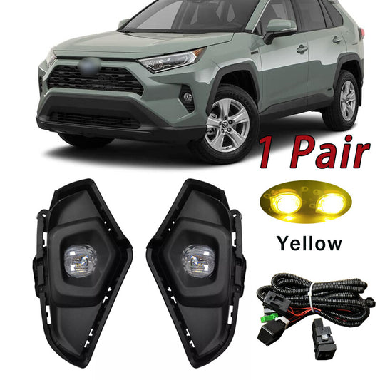1 Dual LED Yellow Fog Light for 2019-2024 for Toyota Rav4 with Wiring and Switch