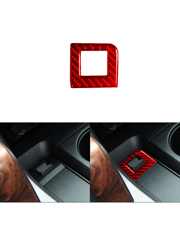 Red Console Storage Switch Frame Trim Carbon Fiber for Toyota Tundra 2007-2013