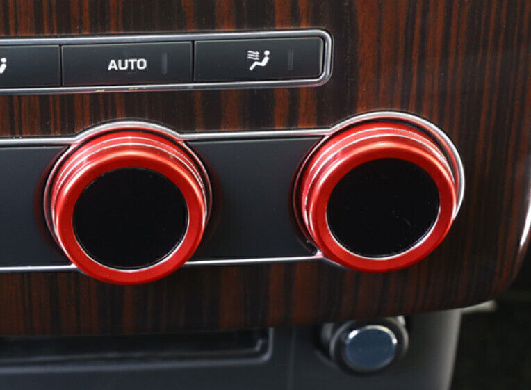 3X Red Aluminum Rear Air Outlet Vent Knob Ring Trim for Range Rover L405 2014-18