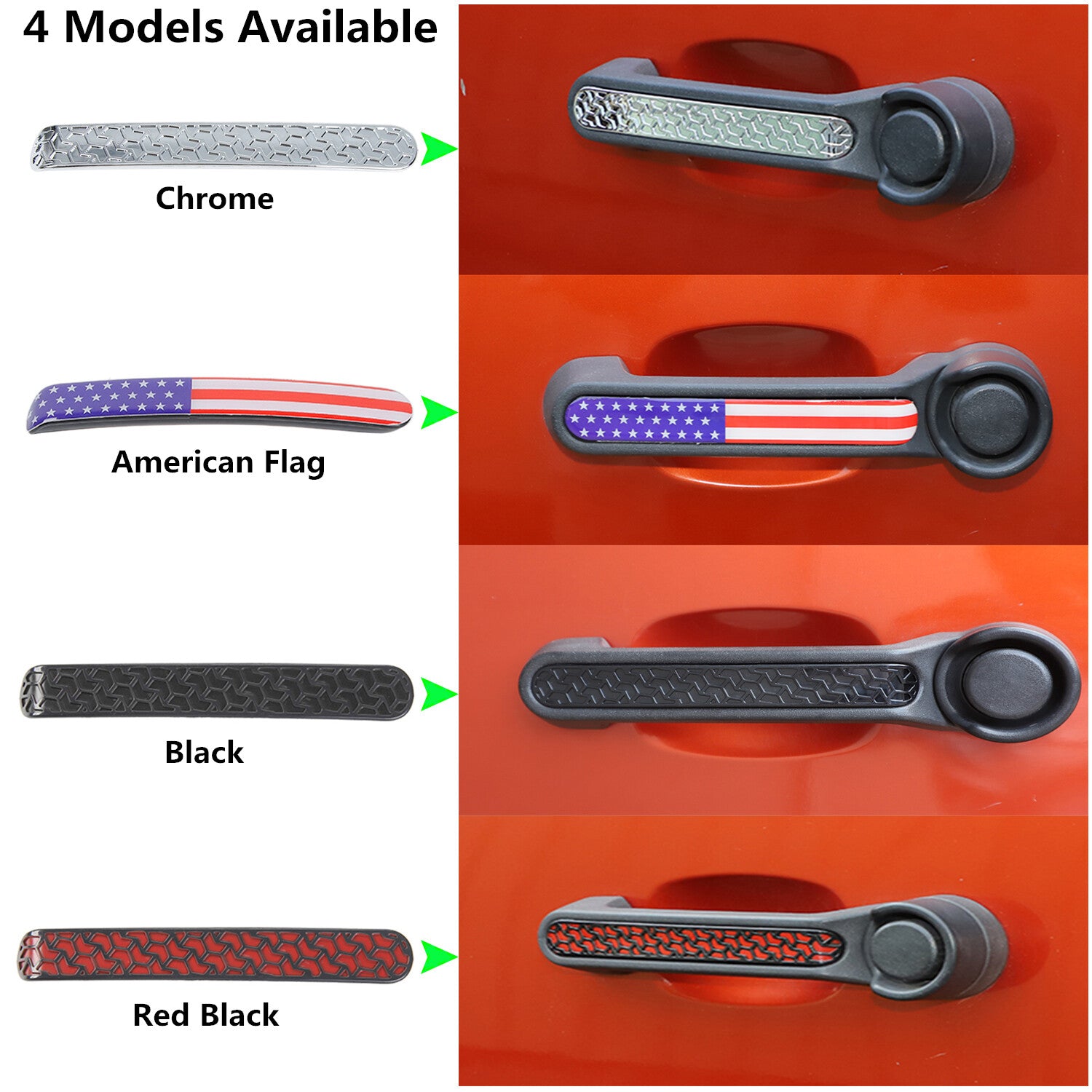 Door Grab Handle Inserts Cover Trim for Jeep Liberty for Dodge Nitro 2007-2012 4PACK