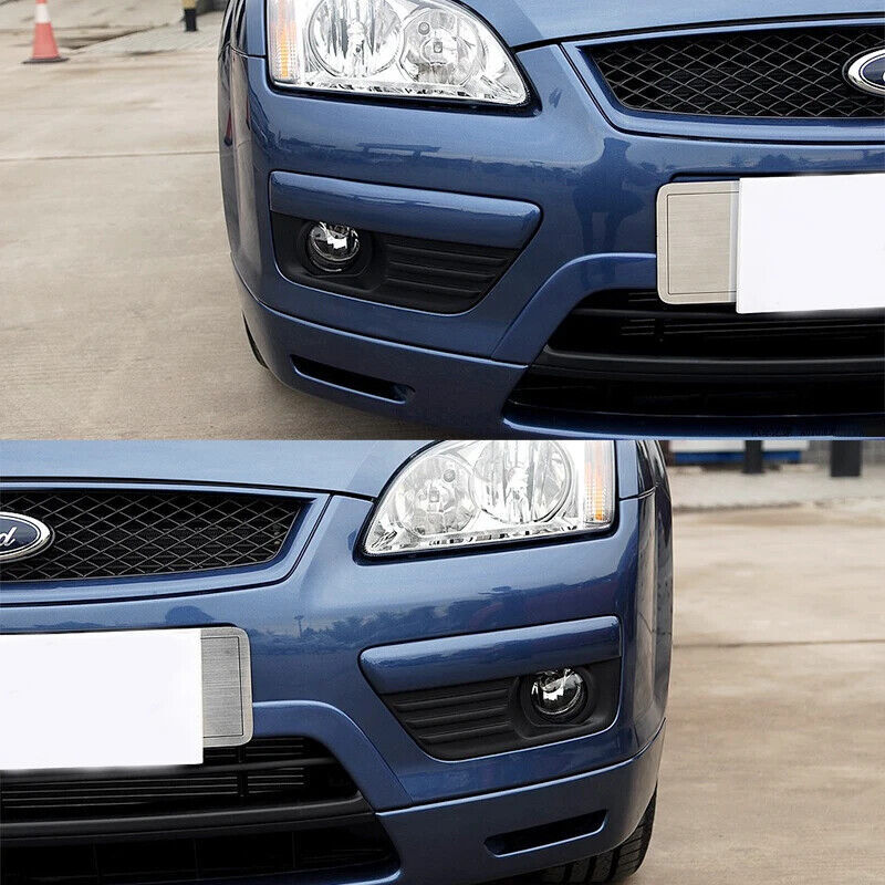 for Ford Focus MK2 II 2005-2007 Black Car Front Bumper Fog Light Cover Pair