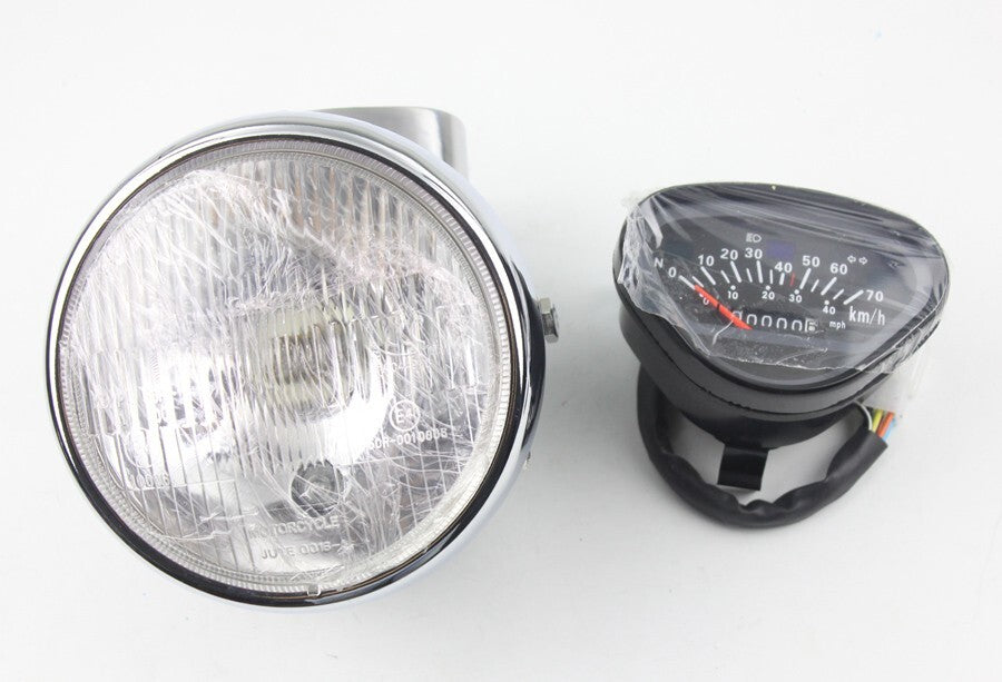 Polish Aluminium Headlight Headlamp 140 KM/H Speedometer for Honda Dax CT70 ST70