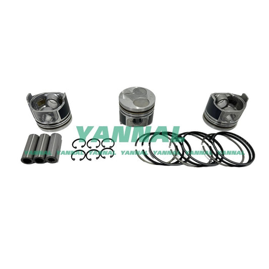 3-piece piston pack with piston rings + 0.5 mm for Kubota D1105 78 mm engine (oversized)