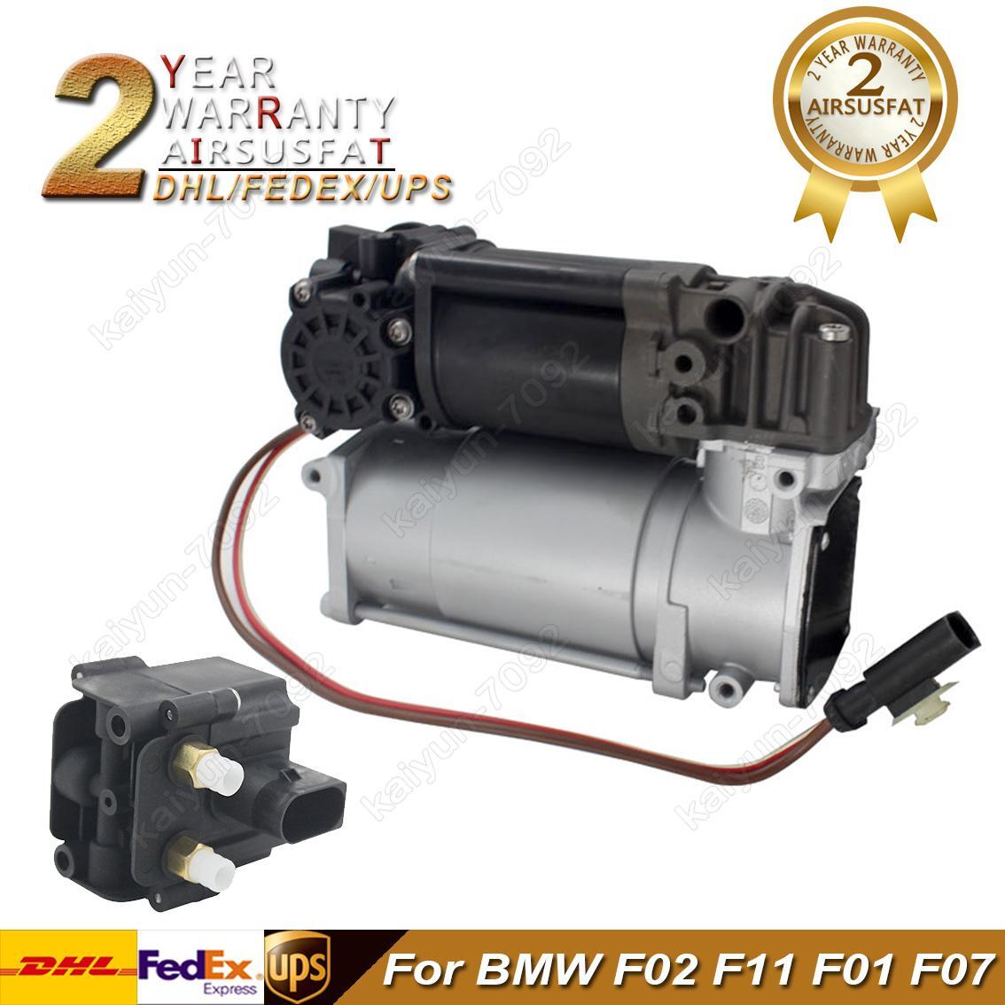 for BMW F02 F11 F01 F07 Air Suspension Compressor W/ Solenoid Valve 37206789450