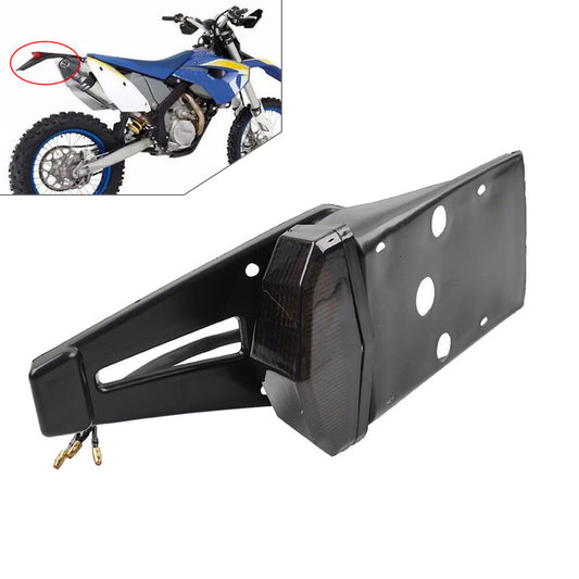 Motorcycle Rear Mudguard Brake Tail Light License Plate Lamp For Dirt Bike