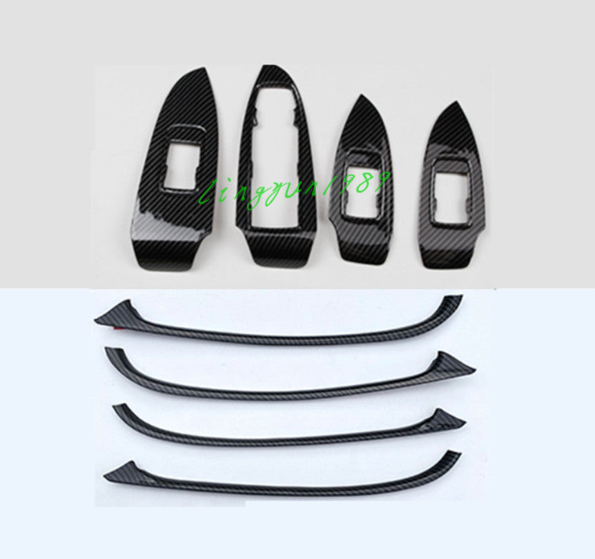 8X Carbon Fiber Look Inner Window Switch Cover Trim for Chevrolet Malibu 2016-24