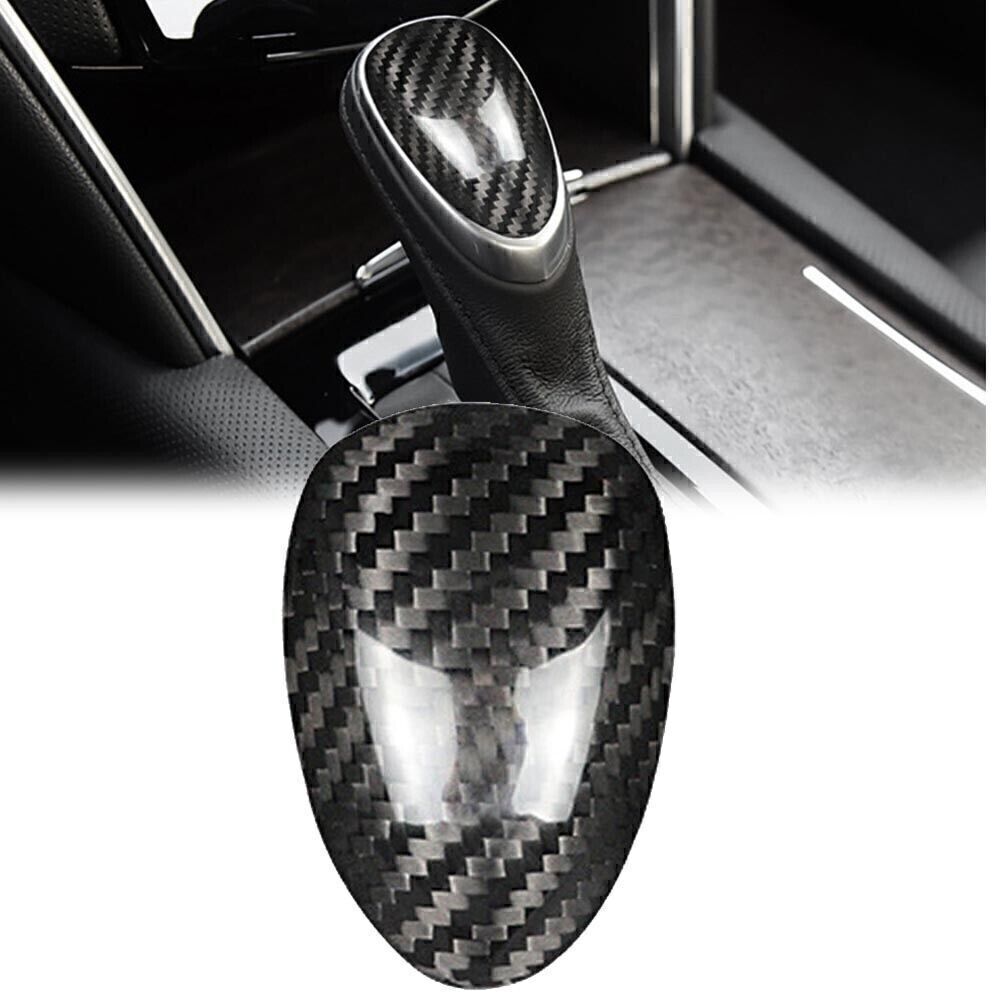 Black Carbon Fiber Gear Shift Knob Head Cover Trim Fit for Cadillac ATS 2013 2014-19