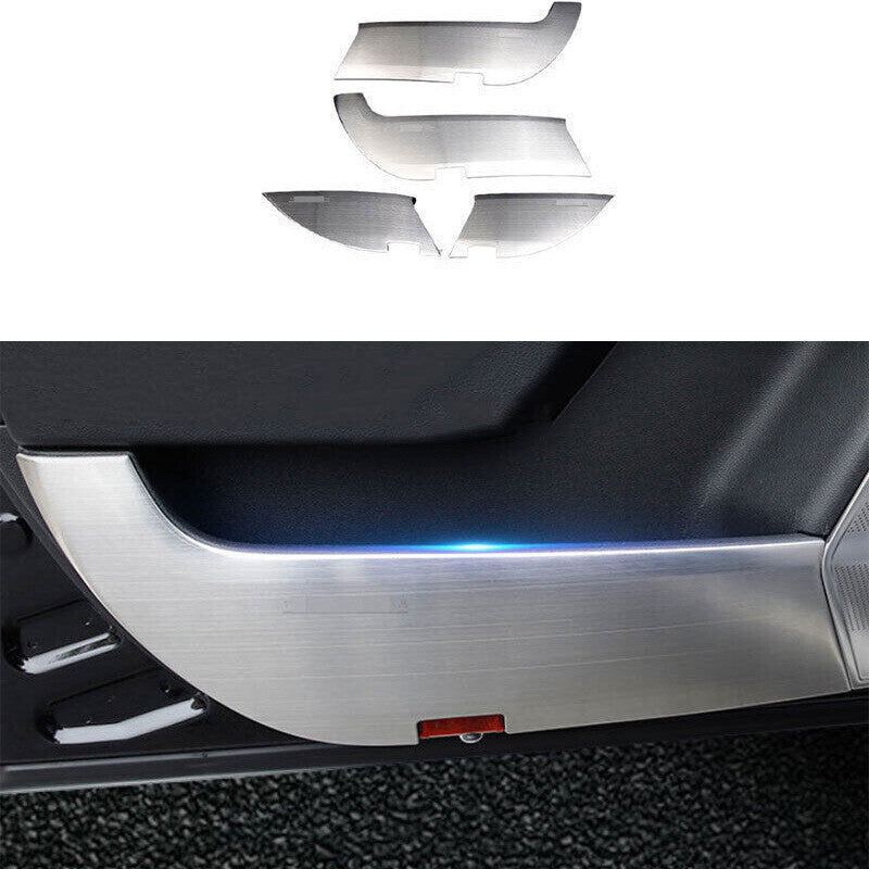 for Benz GLE GLS 2016-2019 Silver Steel Inner Door Protect Panel Cover Trim 4PCS