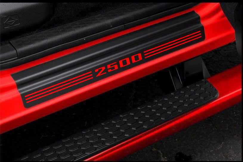 4x for Chevy Silverado 2500 Cab Pickup Red Letter Door Sill Protector Step Cover