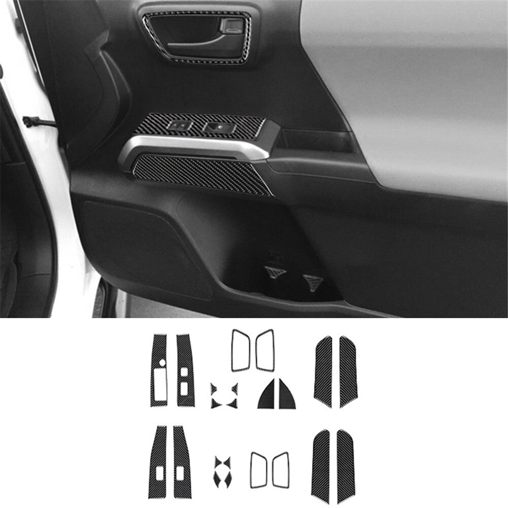 71Pcs Carbon Fiber Full Set Interior Kit Cover Trim for Toyota Tacoma 2016-2022