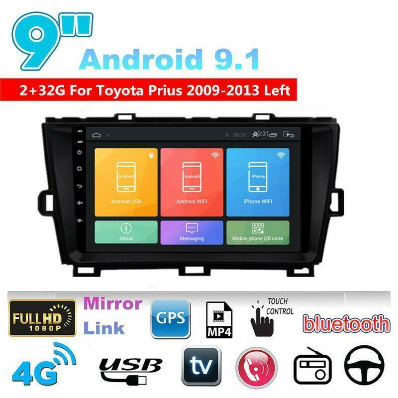 9 Android 9.1 2+32GB Car Stereo Radio GPS Navi Player for Toyota Prius 2009-13
