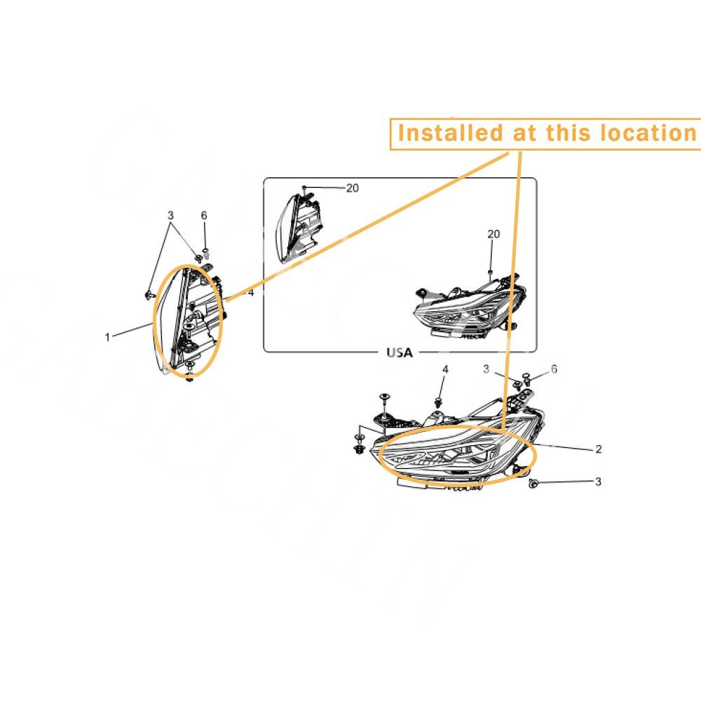 New LED headlight kit for Maserati Ghibli 2014-2019. equipment manufacturer: 670100984