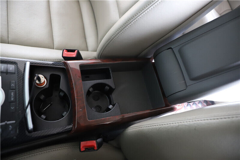 Car Middle Console Armrest Box Cover Trim Fit for Audi A6L 2005-2011 Brown Wood