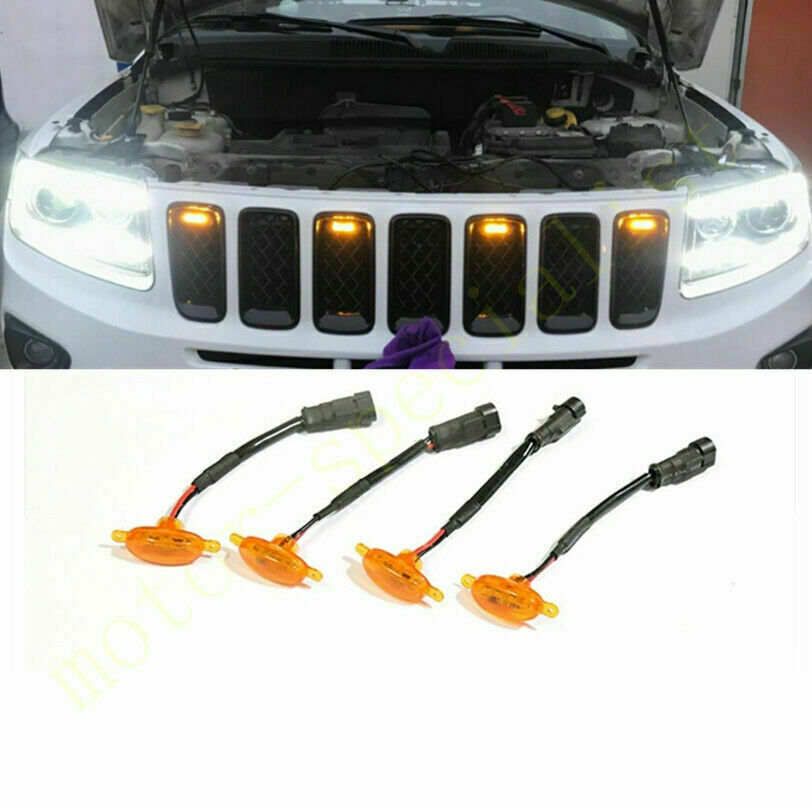 for Jeep Compass 2011-2021 Car Front Grille LED Lights Style Grill Cover