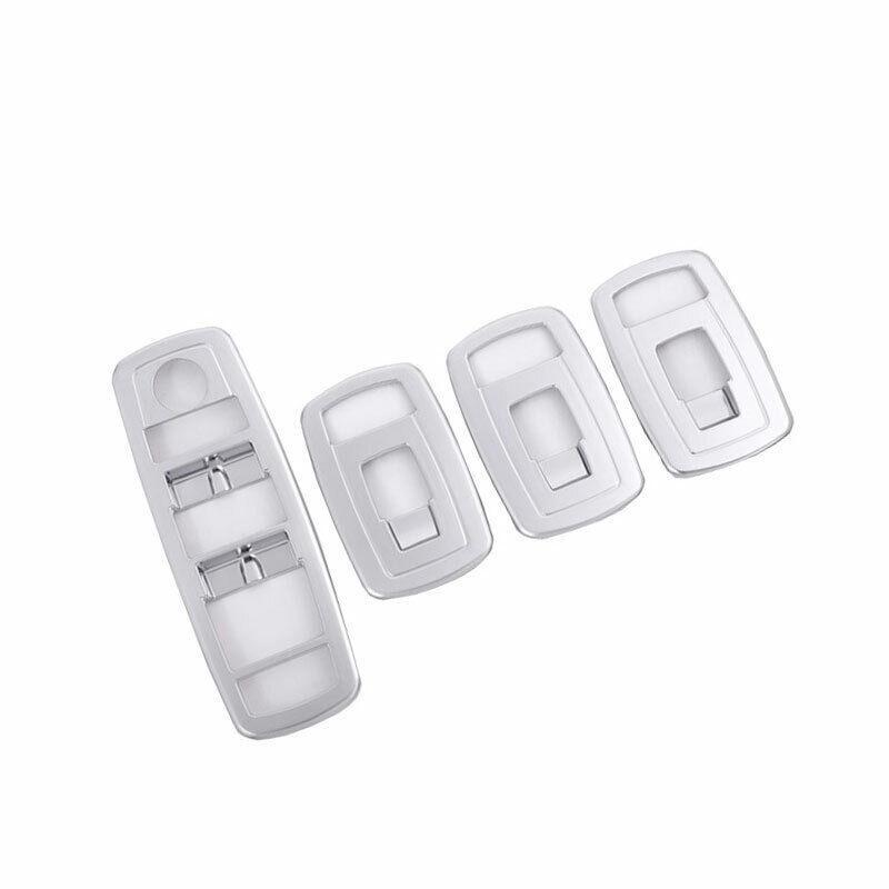 for Maserati Ghibli 2014-2021 ABS Silver Window Switch Button Garnish Trim 4PCS