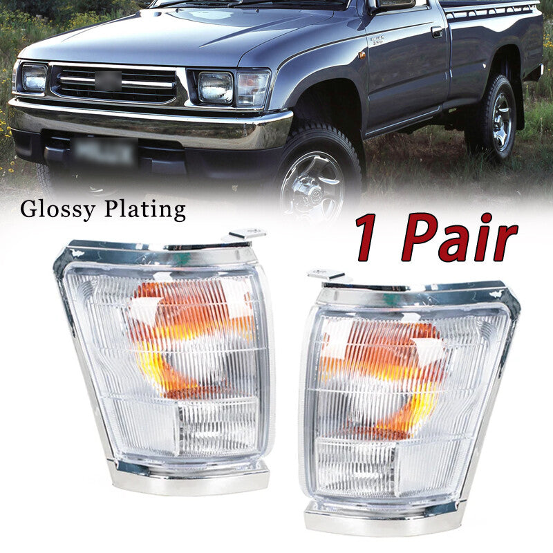 1. Double wide-angle headlight chrome frame for Toyota Hilux 1997-2001