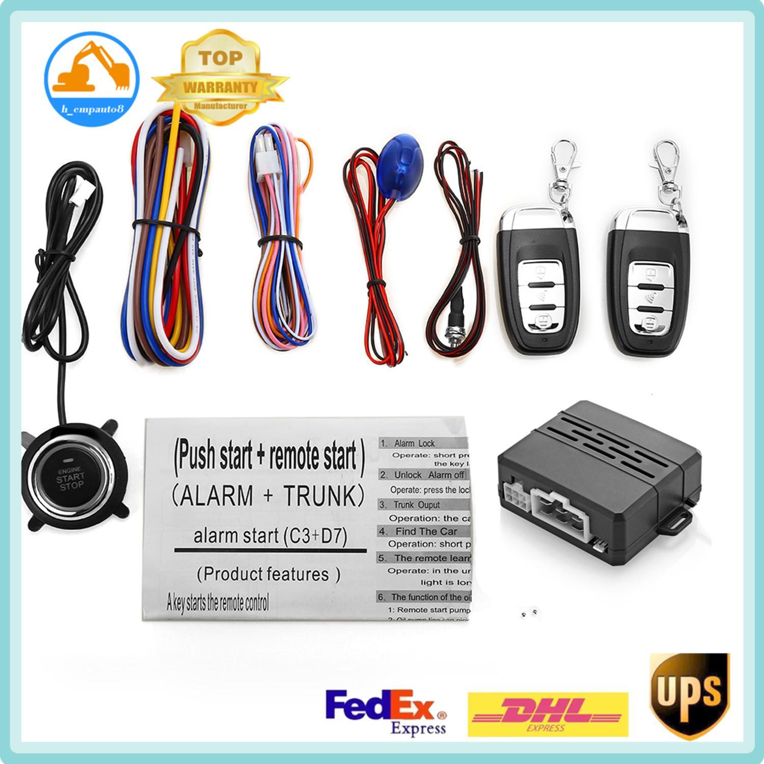 Universal Car Alarm Remote Start Keyless Push Start System For 12V Car