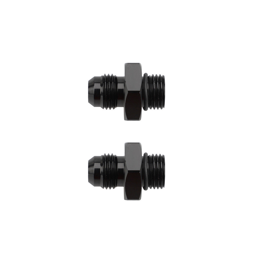 2-Pack ORB-6 O-ring Boss AN6 6AN to AN6 6AN Male Adapter Accessories Black Aluminum