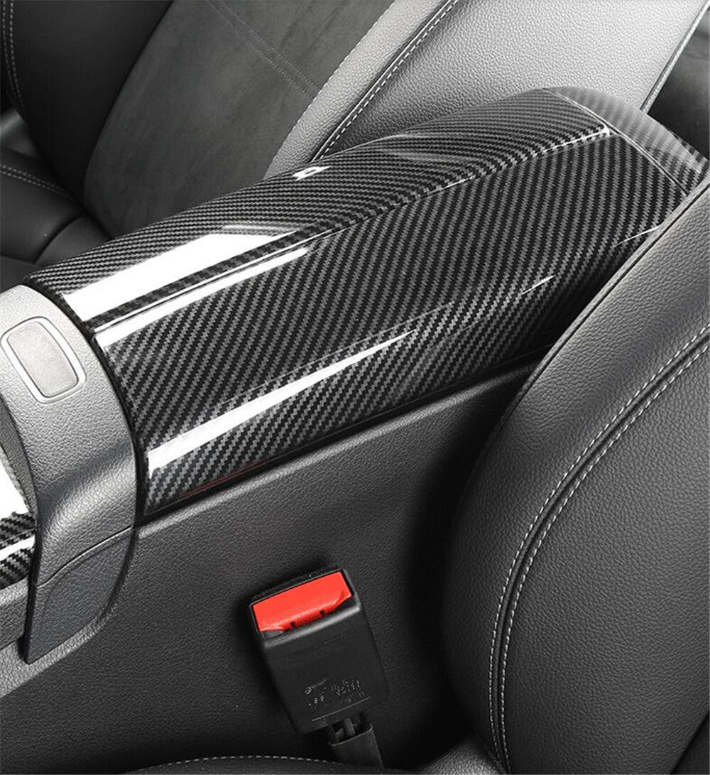 for Benz B GLA GLB Class W247 X247 2020+ Armrest Box Panel Trim ABS Carbon Fiber