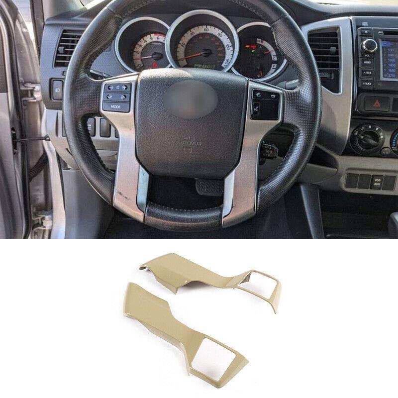 Glossy Gray Steering Wheel Button Cover Trim 2PCS for Toyota Tundra 2014-2021