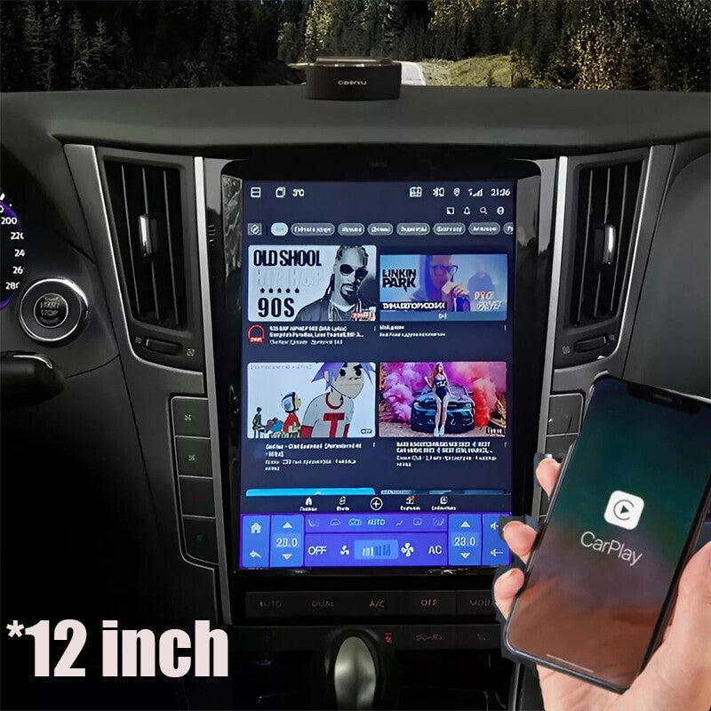 for Tesla Style 12 Car Radio GPS Navigation CarPlay for Infiniti Q50 Q60 2013-2023