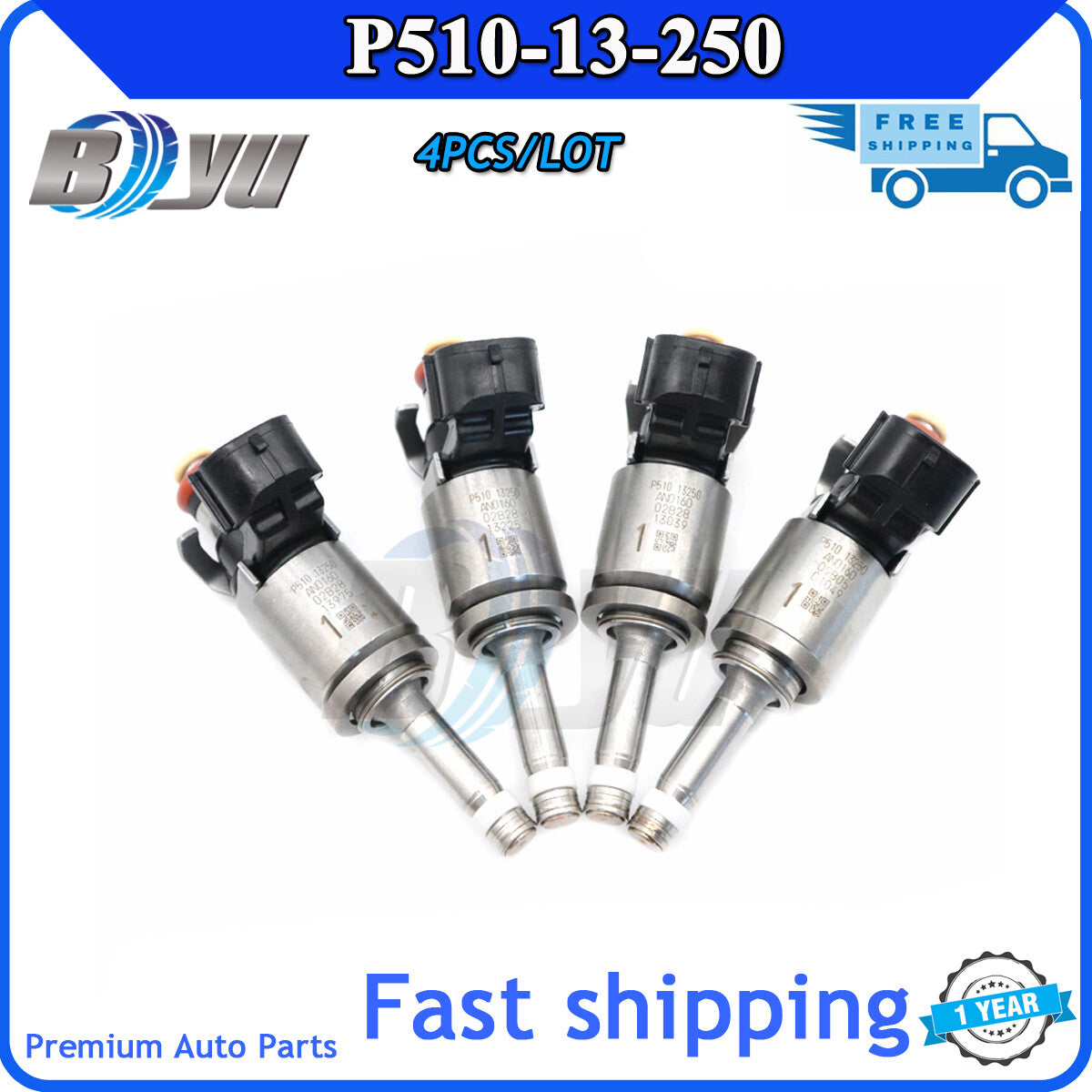 4-piece batch fuel injector P510-13-250 AN0160-01U09 suitable for Mazda MX-5, CX-3, and for Mazda 3