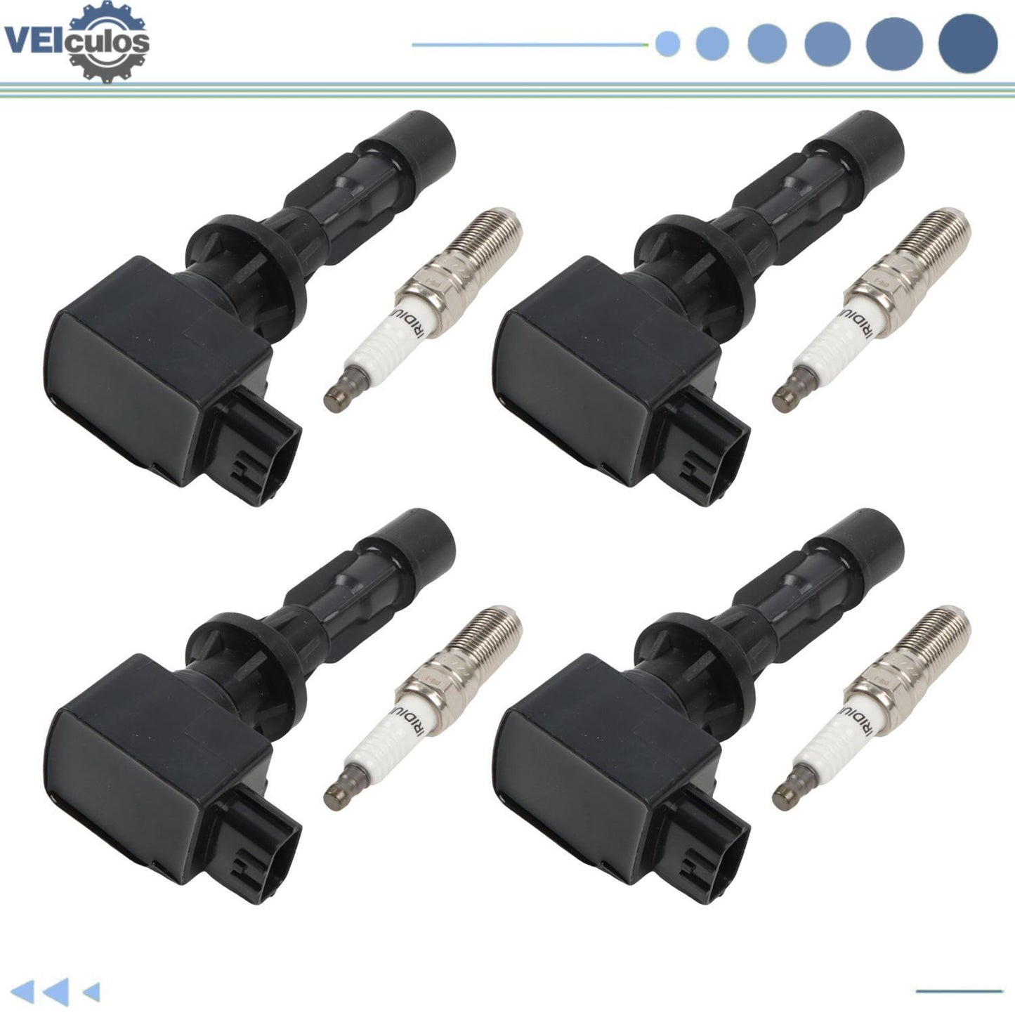 4Pcs Ignition Coil UF540  Iridium Spark Plug 90083 For 2006-2013 for Mazda 3