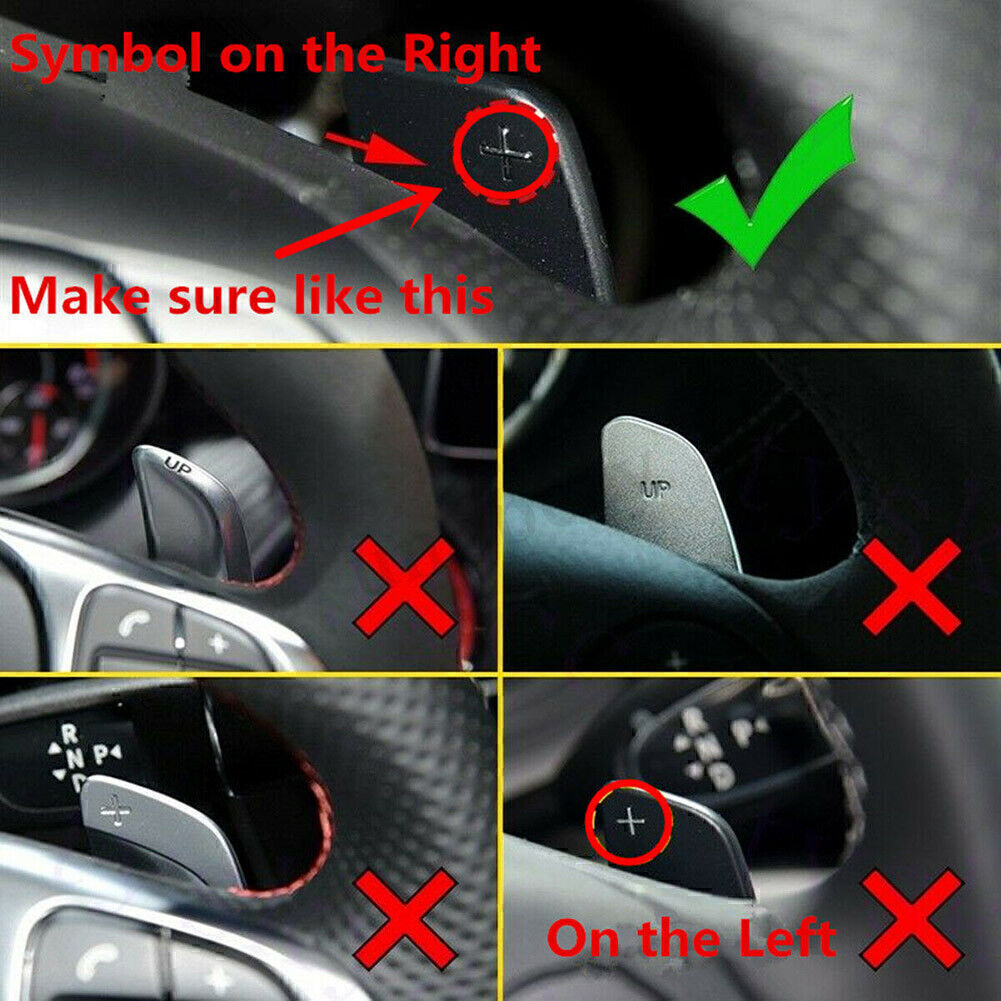 Car Steering Wheel Shifter Paddle Extension Fit for Benz A B E R M GLK SLK Class Red