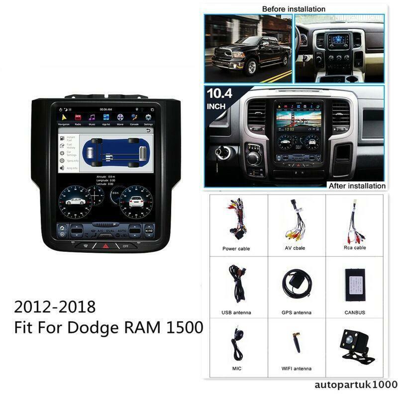 Android 9.0 12-18 Fit for Dodge for RAM 1500 Stereo Radio GPS NAVIGATION 10.4 WiFi