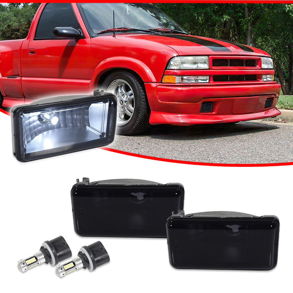 Two sets of smoked lens fog lights suitable for 98-04 for Chevrolet S10 LH and right-hand side with bulbs.