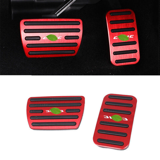 for Honda for Civic 2022-2024 Red Aluminum Brake Pedal Accelerator Pedal Cover Trims